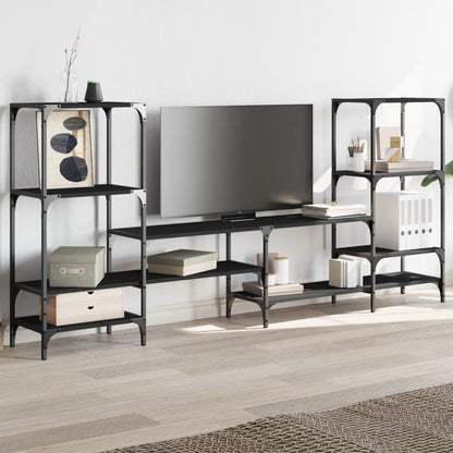 TV Cabinet Black 206,5x28,5x95 cm Engineered Wood
