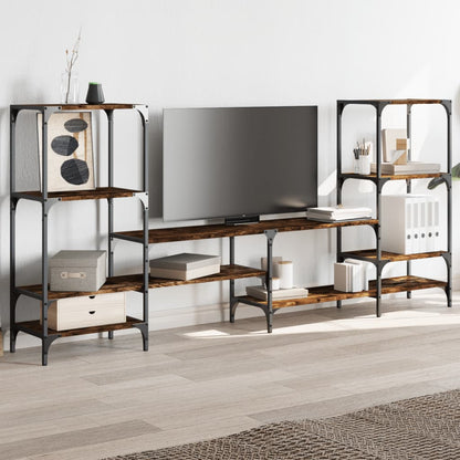 TV Cabinet Smoked Oak 206,5x28,5x95 cm Engineered Wood