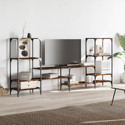 TV Cabinet Smoked Oak 206,5x28,5x95 cm Engineered Wood