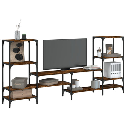 TV Cabinet Smoked Oak 206,5x28,5x95 cm Engineered Wood