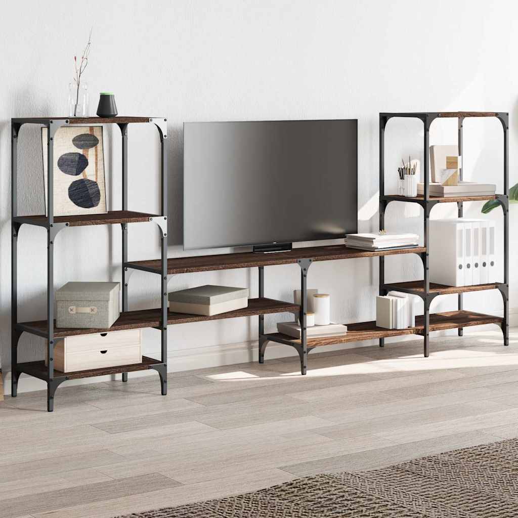 TV Cabinet Brown Oak 206,5x28,5x95 cm Engineered Wood