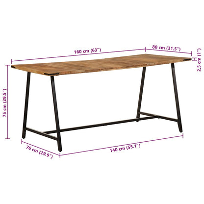 Dining Table 160x80x75 cm Solid Wood Mango