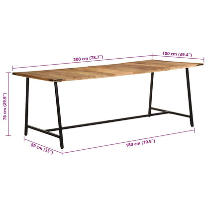 Dining Table 200x100x75 cm Solid Wood Mango