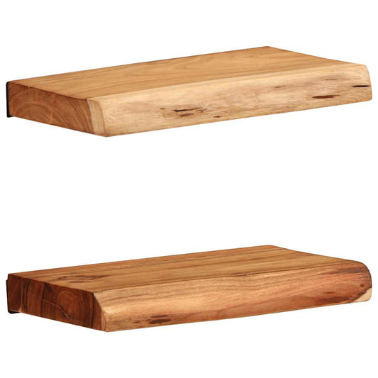 Wall Shelves 2 pcs 30x20x3,5 cm Solid Wood Acacia