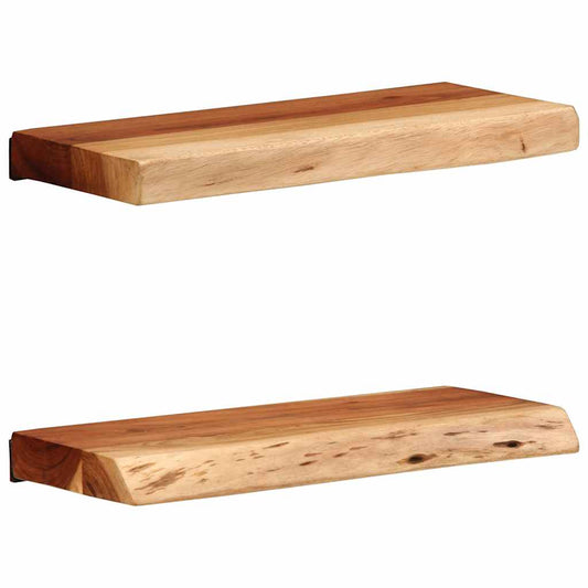 Wall Shelves 2 pcs 40x20x3,5 cm Solid Wood Acacia