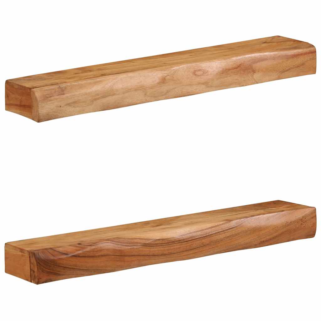 Wall Shelves 2 pcs 80x17x8 cm Solid Wood Acacia