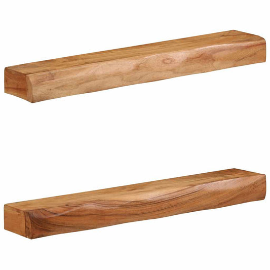 Wall Shelves 2 pcs 80x17x8 cm Solid Wood Acacia