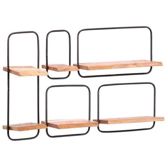 Wall Shelves 5 pcs Solid Wood Acacia