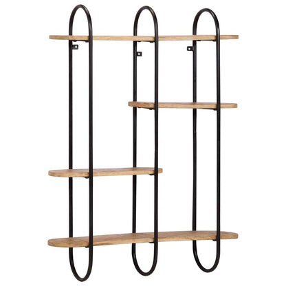 Wall Shelf 90x20x116.5 cm Solid Rough Wood Mango