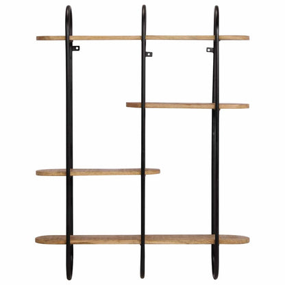 Wall Shelf 90x20x116.5 cm Solid Rough Wood Mango
