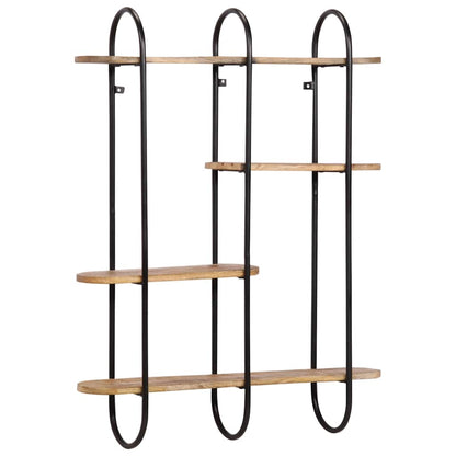Wall Shelf 90x20x116.5 cm Solid Rough Wood Mango