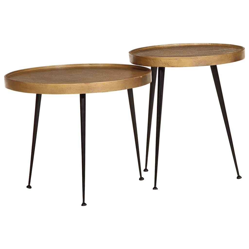 Coffee Table 2 pcs Golden Engineered Wood