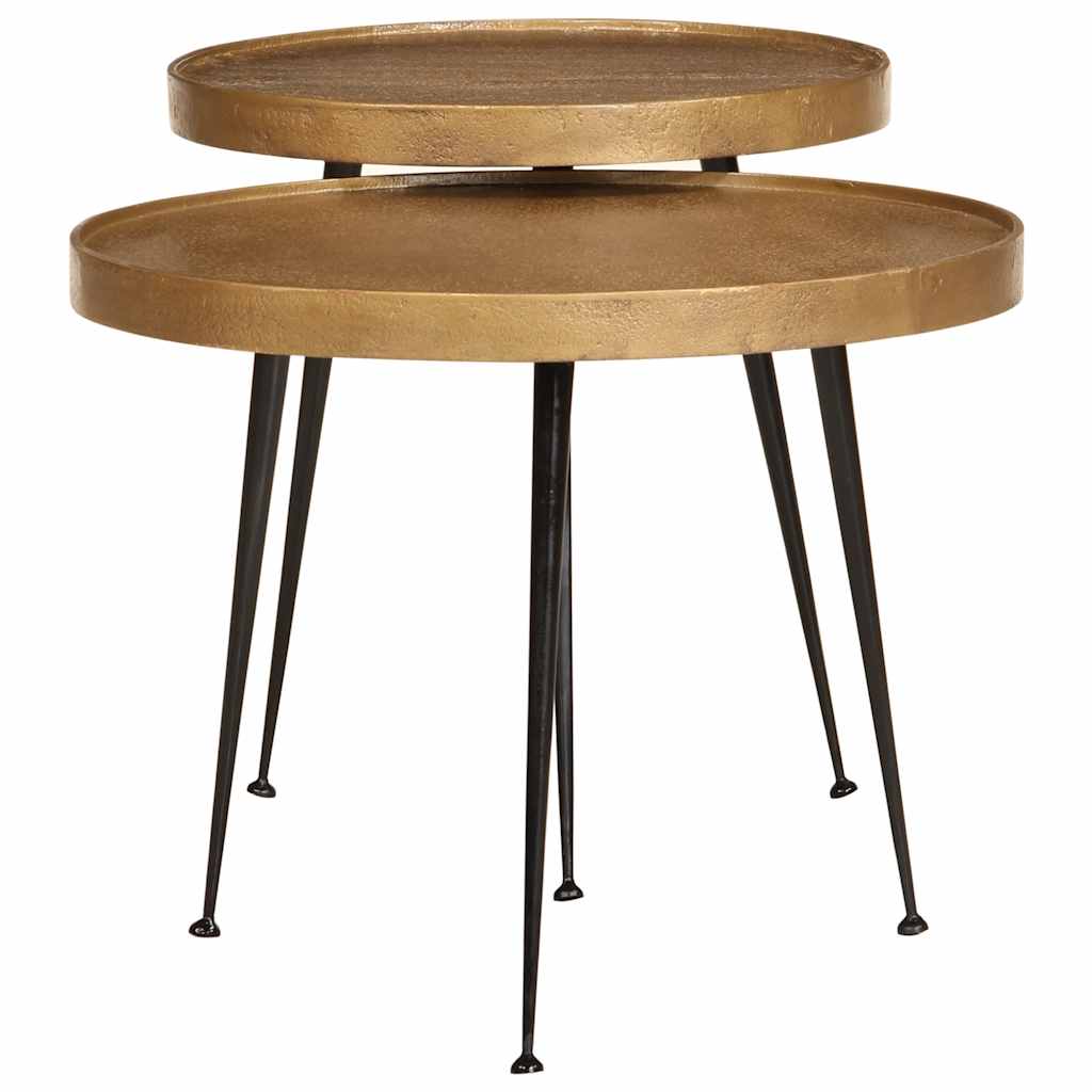 Coffee Table 2 pcs Golden Engineered Wood