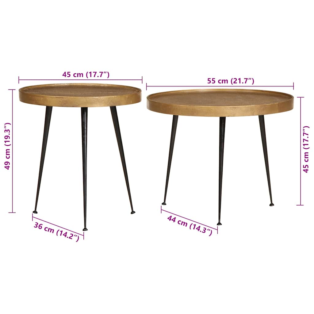 Coffee Table 2 pcs Golden Engineered Wood