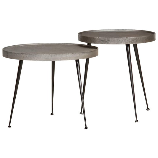 Coffee Table 2 pcs Silver Engineered Wood