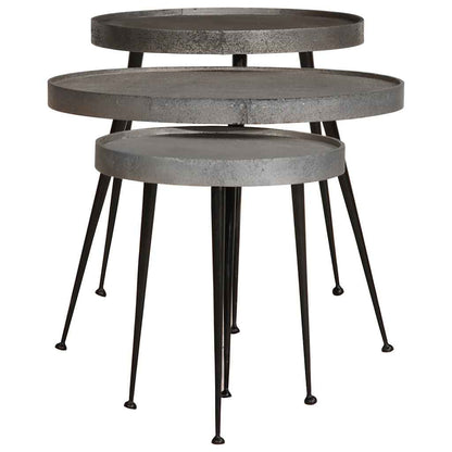 Coffee Table 3 pcs Silver Engineered Wood
