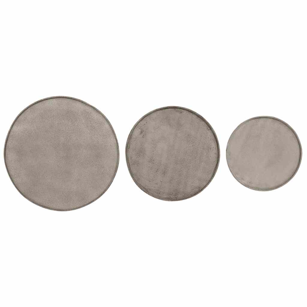 Coffee Table 3 pcs Silver Engineered Wood