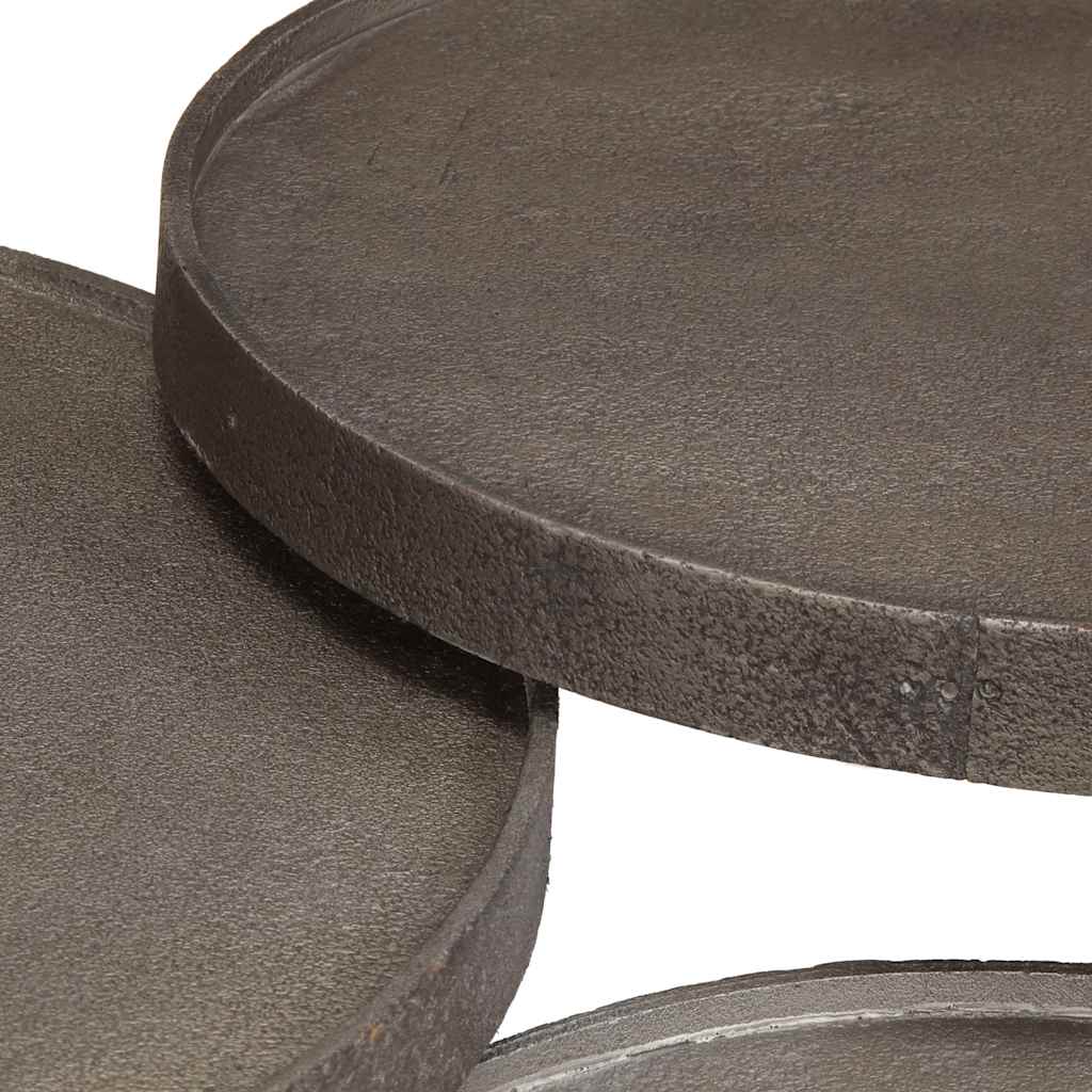 Coffee Table 3 pcs Silver Engineered Wood
