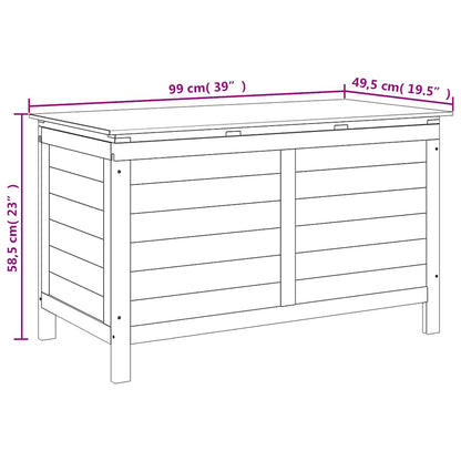 Garden Storage Box 99x49.5x58.5 cm Solid Wood Fir
