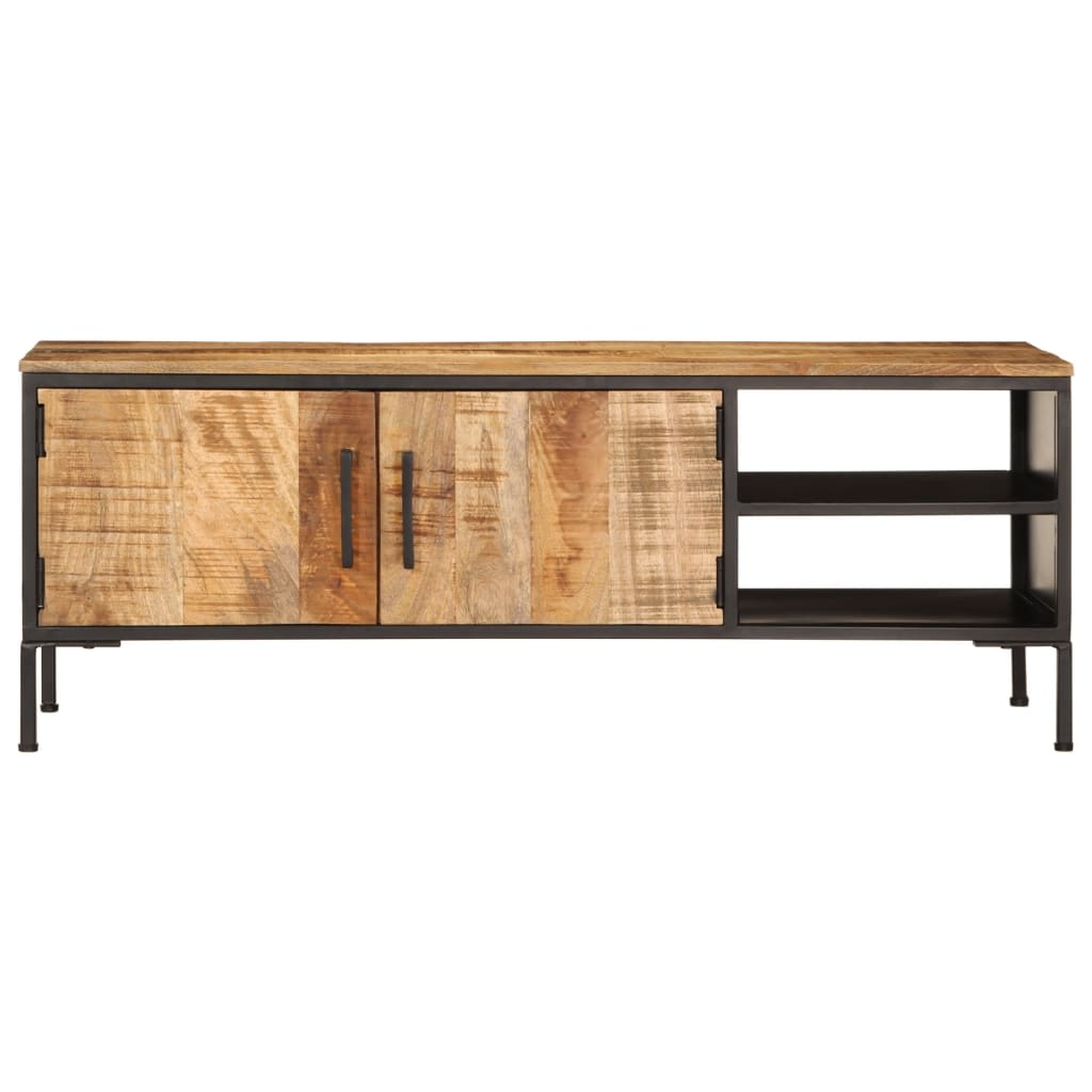 TV Cabinet 110x35x40 cm Solid Rough Wood Mango