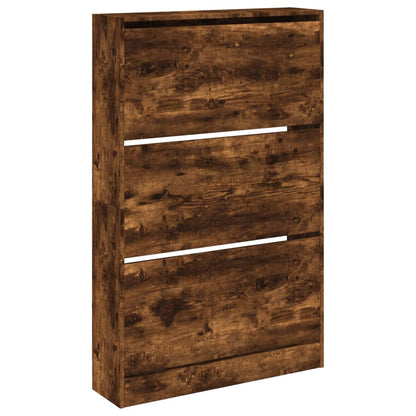 Shoe Cabinet Smoked Oak 80x21x125,5 cm Engineered Wood