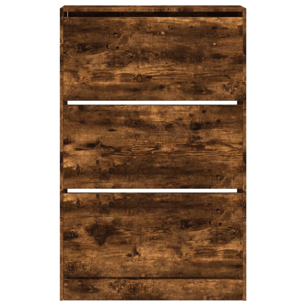 Shoe Cabinet Smoked Oak 80x21x125,5 cm Engineered Wood