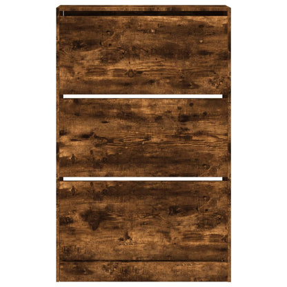Shoe Cabinet Smoked Oak 80x21x125,5 cm Engineered Wood