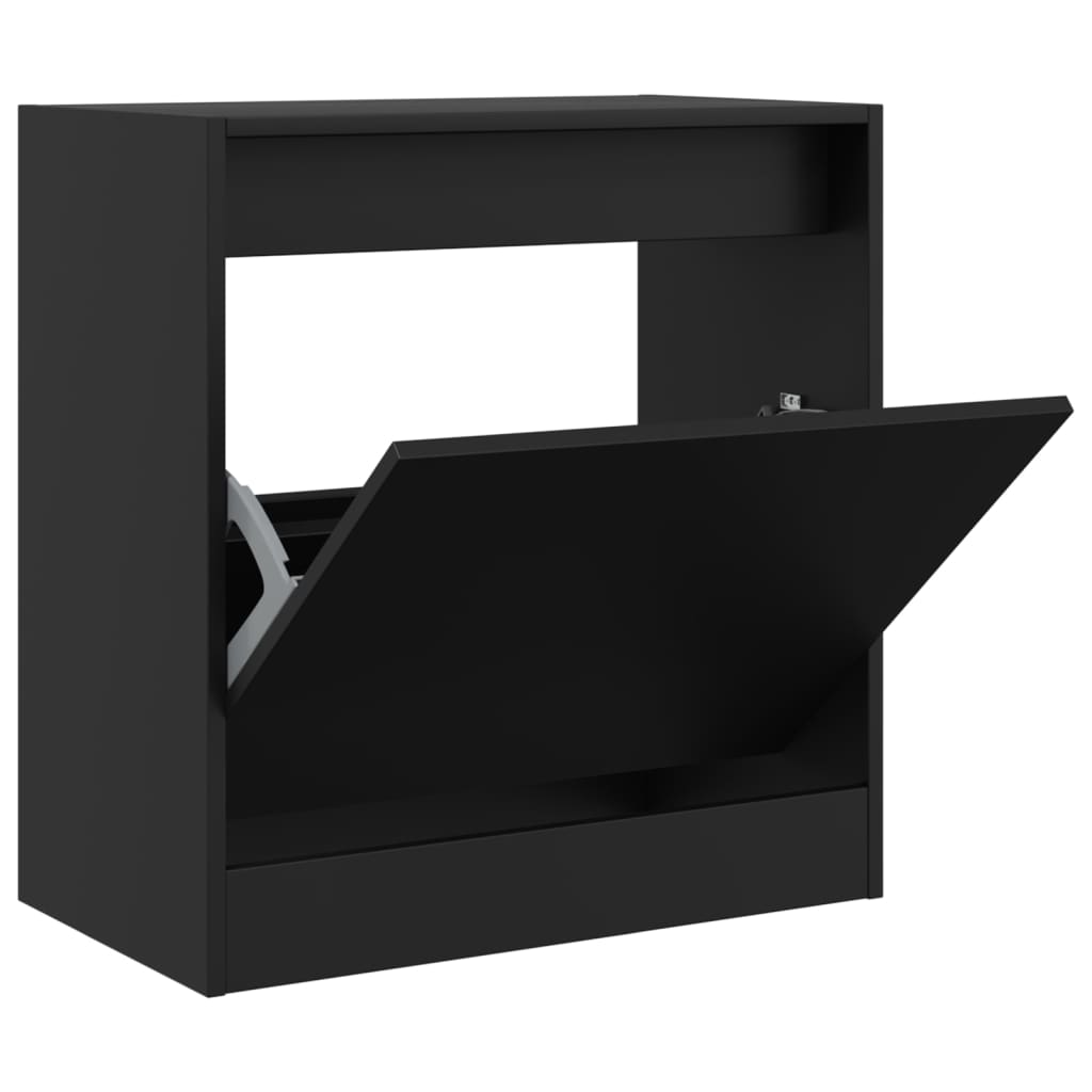 Shoe Cabinet | Black | Engineered wood | Compact | Shoe Cabinet