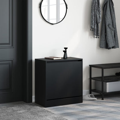 Shoe Cabinet | Black | Engineered wood | Compact | Shoe Cabinet