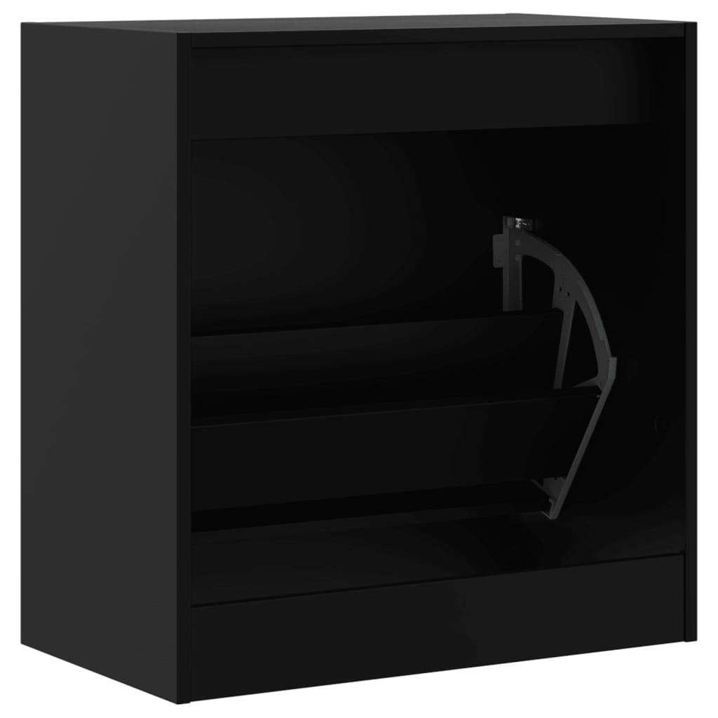 Shoe Cabinet | Black | Engineered wood | Compact | Shoe Cabinet