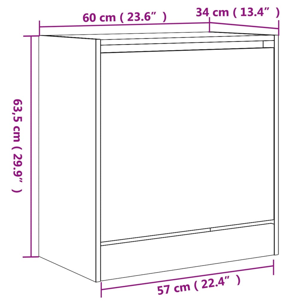 Shoe Cabinet | Black | Engineered wood | Compact | Shoe Cabinet