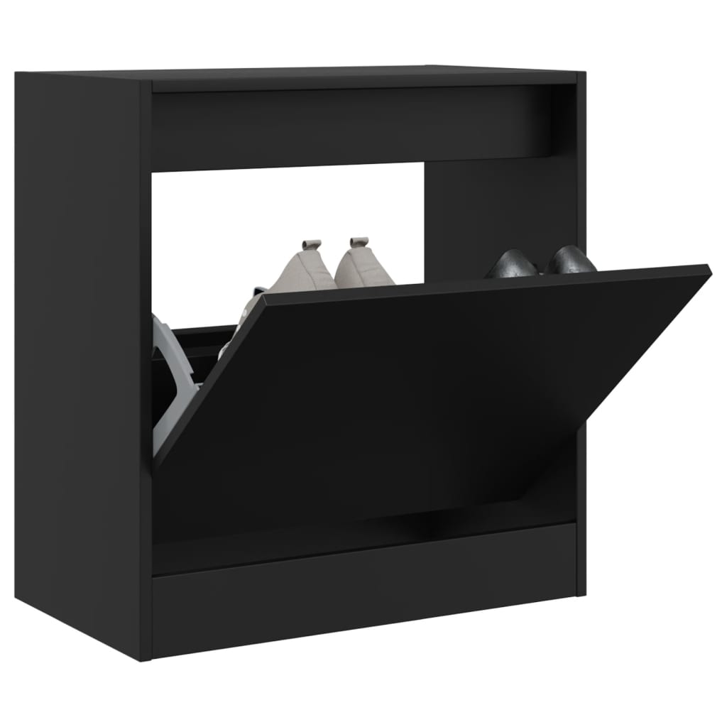 Shoe Cabinet | Black | Engineered wood | Compact | Shoe Cabinet