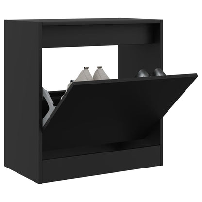 Shoe Cabinet | Black | Engineered wood | Compact | Shoe Cabinet