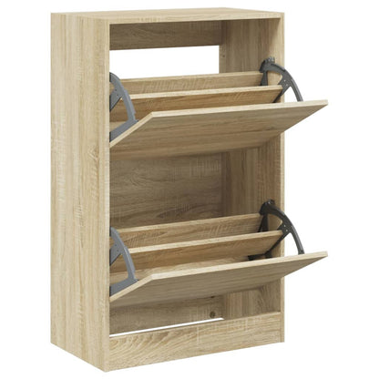 Shoe Cabinet Sonoma Oak 60x34x96,5 cm Engineered Wood