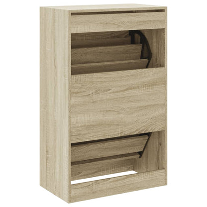 Shoe Cabinet Sonoma Oak 60x34x96,5 cm Engineered Wood