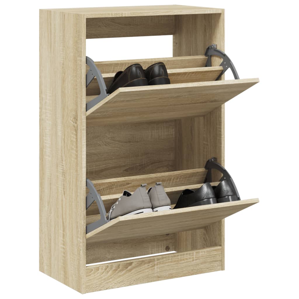 Shoe Cabinet Sonoma Oak 60x34x96,5 cm Engineered Wood