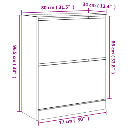 Shoe Cabinet White 80x34x96,5 cm Engineered Wood