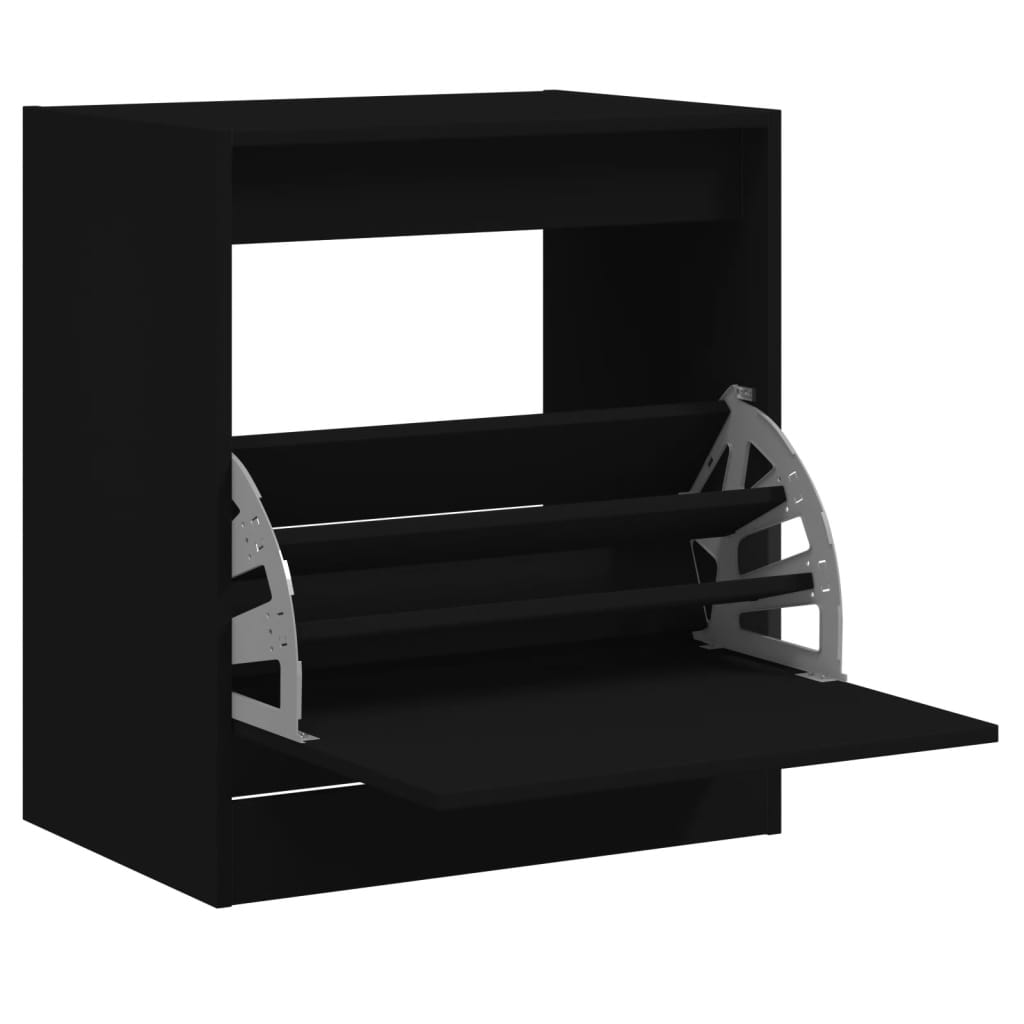 Shoe Cabinet | Black | Engineered wood | Compact | Shoe Cabinet