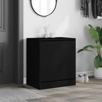 Shoe Cabinet | Black | Engineered wood | Compact | Shoe Cabinet