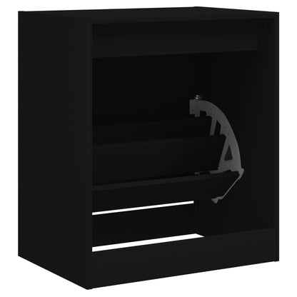 Shoe Cabinet | Black | Engineered wood | Compact | Shoe Cabinet
