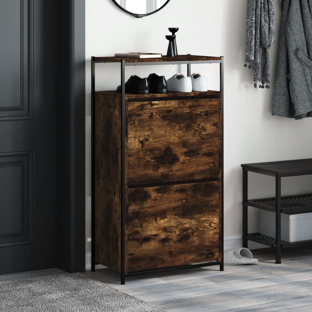 Shoe Cabinet Smoked Oak
