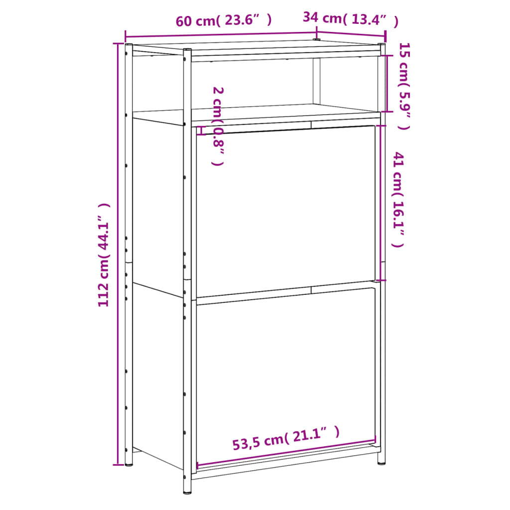 Shoe Cabinet Grey Sonoma