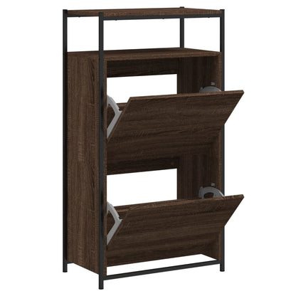 Shoe Cabinet Brown Oak Stores multiple pairs of shoes