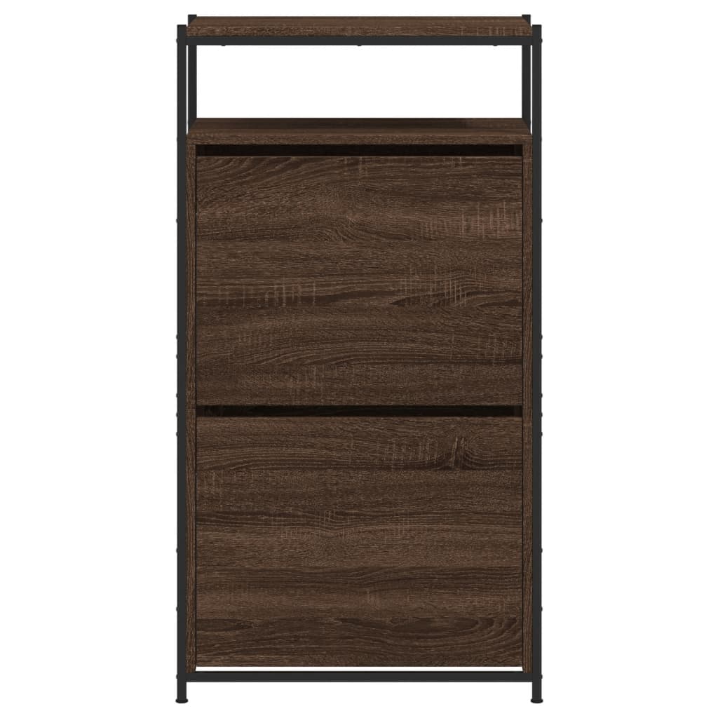 Shoe Cabinet Brown Oak Stores multiple pairs of shoes