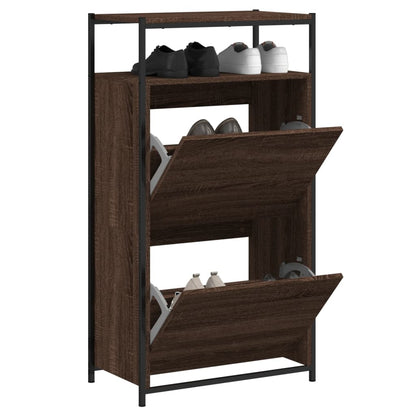 Shoe Cabinet Brown Oak Stores multiple pairs of shoes