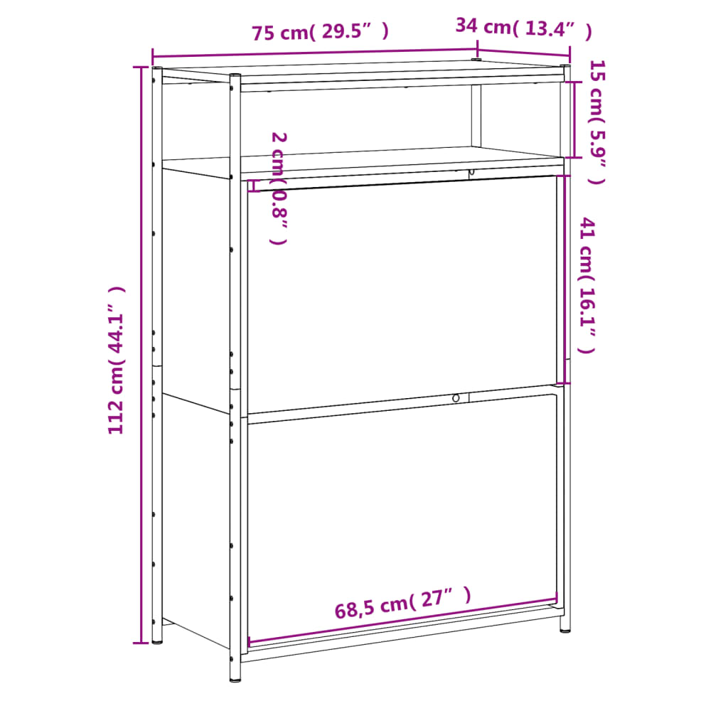 Shoe Cabinet Grey Sonoma