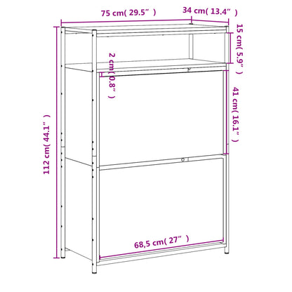 Shoe Cabinet Grey Sonoma