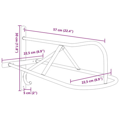 Saddle Rack Wall Mounted Black Iron