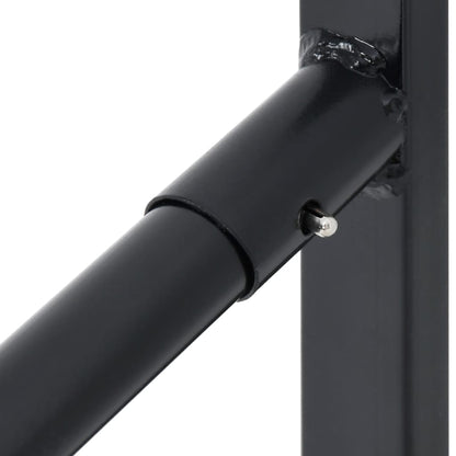 Saddle Rack with Bridle Hook Twin Arm Portable Black Iron