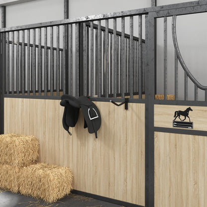 Saddle Rack with Bridle Hook Single Arm Portable Black Iron